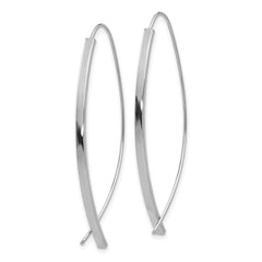 14k 1.75mm Square Tube White Gold Wire Threader Earrings - 2