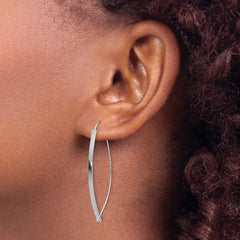 14k 1.75mm Square Tube White Gold Wire Threader Earrings - 2