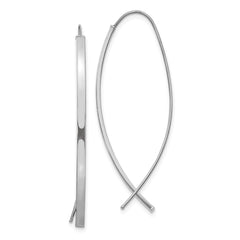 14k 1.75mm Square Tube White Gold Wire Threader Earrings - 2