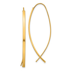 14k 1.75mm Square Tube Wire Threader Earrings - 2