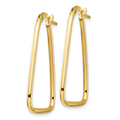 14k 1.5mm Polished Triangle Dangle Hoop Earrings - 2
