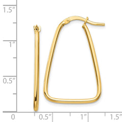 14k 1.5mm Polished Triangle Dangle Hoop Earrings - 2