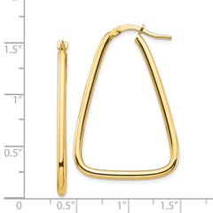 14k 2mm Polished Triangle Hoop Earrings