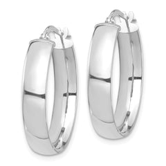 14k White Gold High Polished 5mm Hoop Earrings - 2