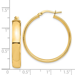 14k High Polished 5mm Hoop Earrings - 2