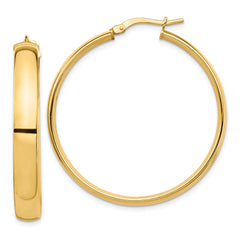 14k High Polished 5mm Hoop Earrings - 3