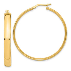 14k High Polished 5mm Hoop Earrings - 4