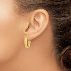14k High Polished 5mm Oval Hoop Earrings - 4