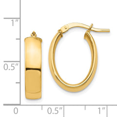 14k High Polished 5mm Oval Hoop Earrings - 4