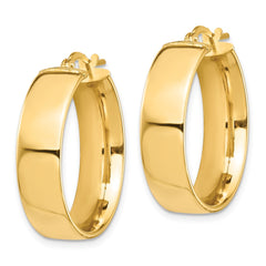 14k High Polished 7mm Hoop Earrings - 2