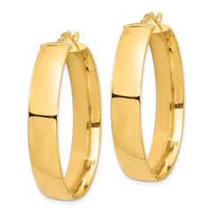 14k High Polished 7mm Hoop Earrings - 4
