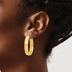 14k High Polished 7mm Hoop Earrings - 4