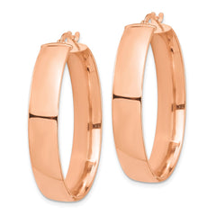 14k Rose Gold High Polished 7mm Hoop Earrings - 2