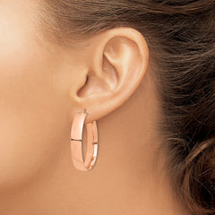 14k Rose Gold High Polished 7mm Hoop Earrings - 2