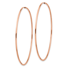 14k Rose Gold 1.5mm Polished Endless Hoop Earrings - 2