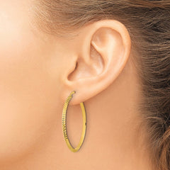 14K Polished Diamond-Cut Hoop Earrings