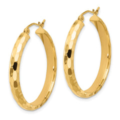 14k Diamond-cut Hoop Earrings - 3