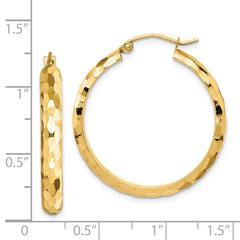 14k Diamond-cut Hoop Earrings - 3