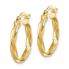 14K Polished Twisted 2.5mm Hoop Earrings - 3