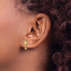 14k Palm Tree Post Earrings - 3