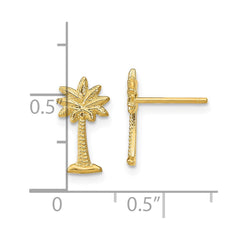 14k Palm Tree Post Earrings - 3