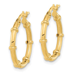 14K Polished and Fancy Hoop Earrings - 3