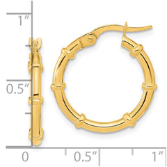 14K Polished and Fancy Hoop Earrings - 3