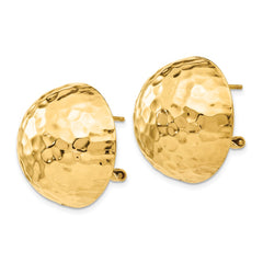 14k Hammered Omega Back Post Earrings - 2