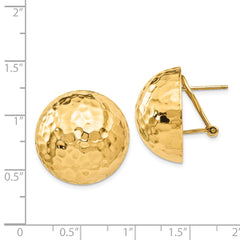 14k Hammered Omega Back Post Earrings - 2