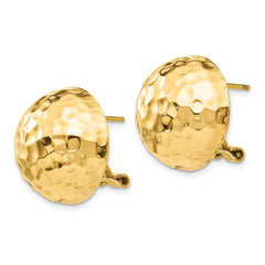14k Hammered Omega Back Post Earrings - 5