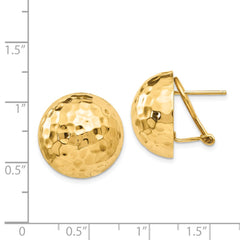 14k Hammered Omega Back Post Earrings - 5