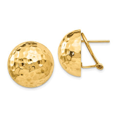 14k Hammered Omega Back Post Earrings - 5