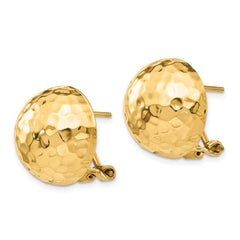 14k Hammered Omega Back Post Earrings - 3