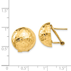 14k Hammered Omega Back Post Earrings - 3