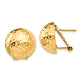 14k Hammered Omega Back Post Earrings - 3