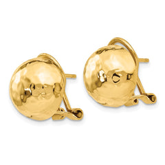 14k Hammered Omega Back Post Earrings - 4