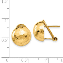 14k Hammered Omega Back Post Earrings - 4