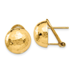 14k Hammered Omega Back Post Earrings - 4