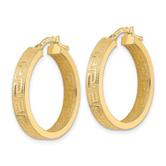 14K Polished Hoop Earrings - 8