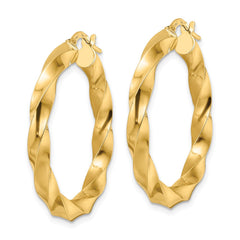 14K Polished Twisted Hoop Earrings