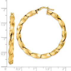 14K Polished Twisted Hoop Earrings - 2