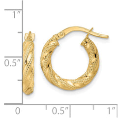 14K Polished Twisted Hoop Earrings - 4