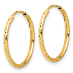 14k D/C 1.50mm Endless Hoop Earrings - 5
