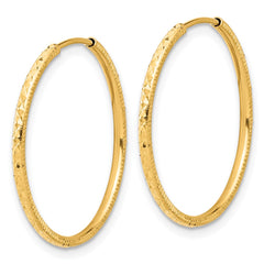 14k D/C 1.50mm Endless Hoop Earrings - 4