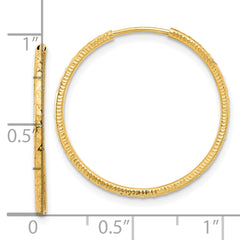 14k D/C 1.50mm Endless Hoop Earrings - 4