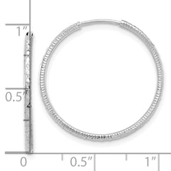14k White Gold D/C 1.50mm Endless Hoop Earrings - 2