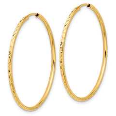 14k D/C 1.50mm Endless Hoop Earrings