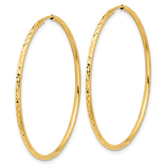 14k D/C 1.50mm Endless Hoop Earrings - 2