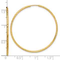 14k D/C 1.50mm Endless Hoop Earrings - 2