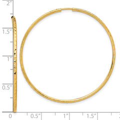 14k D/C 1.50mm Endless Hoop Earrings - 3